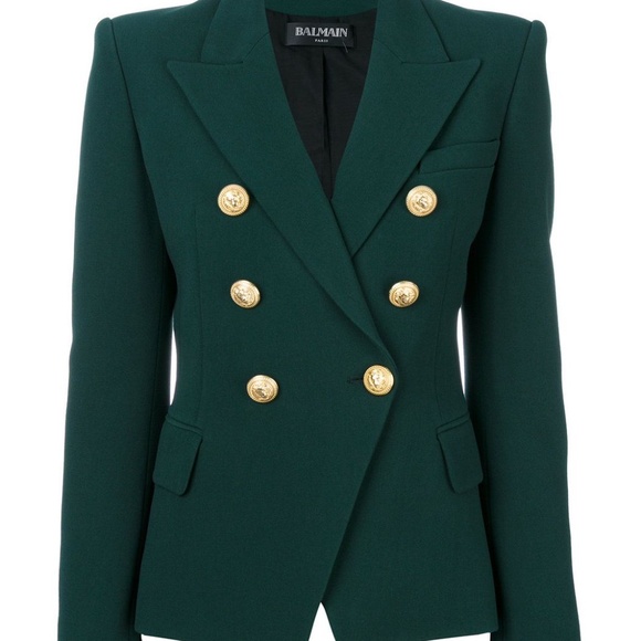 Gorgeous Balmain Dark Green Double Breasted Blazer - Picture 2 of 7